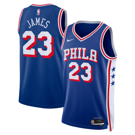 Unisex Philadelphia 76ers LeBron James Nike Royal Swingman Jersey - Icon Edition