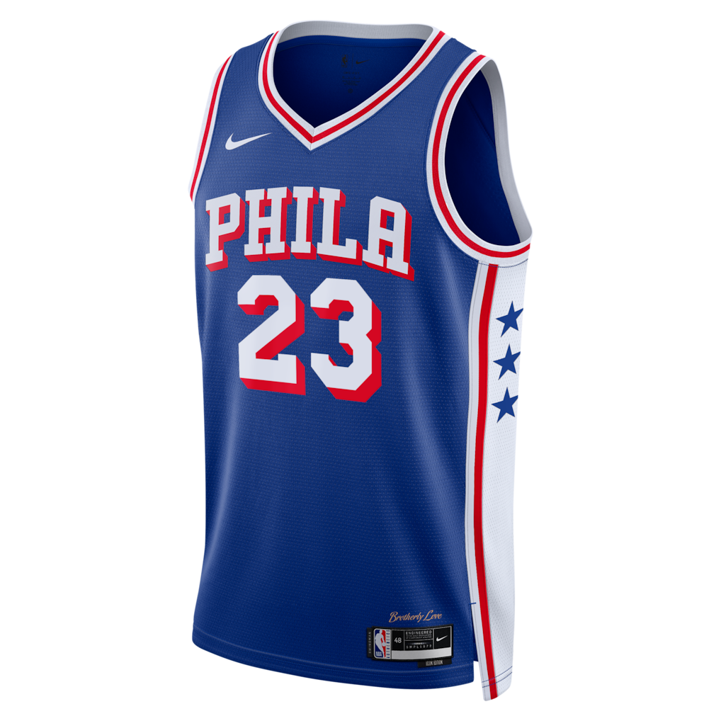Unisex Philadelphia 76ers LeBron James Nike Royal Swingman Jersey - Icon Edition